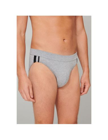 SCHIESSER Rio Slip Stretch 95/5 Organic 3Pack Grijs Stripes