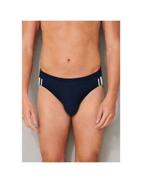 SCHIESSER Rio Slip Stretch 95/5 Organic 3Pack Navy Stripes