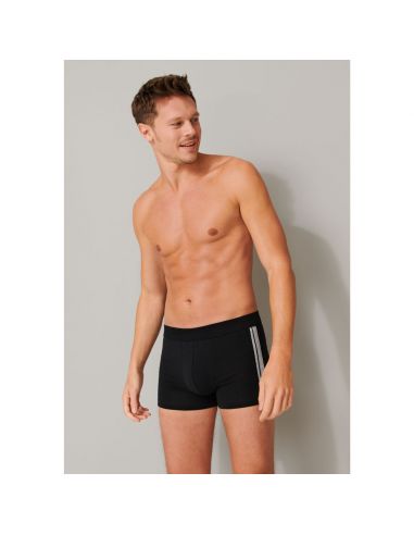 SCHIESSER Boxershort Stretch 95/5 Organic 3Pack Zwart Stripes