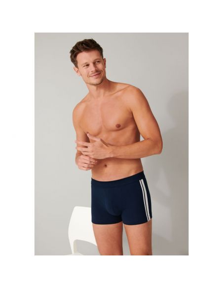 SCHIESSER Boxershort Stretch 95/5 Organic 3Pack Navy Stripes