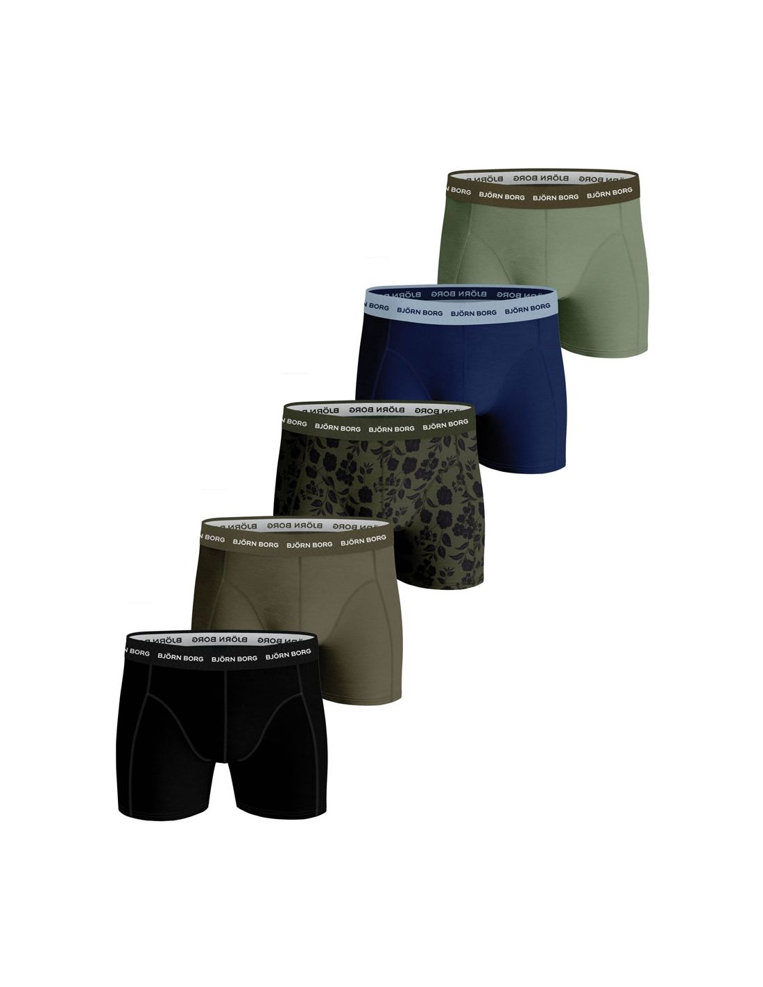 Bjorn Borg Boxershorts 5Pack ESSENTIAL Flower Green