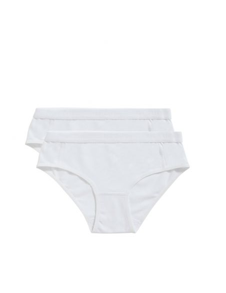 Ten Cate Meisjes Hipster Slip 2Pack Cotton Stretch White