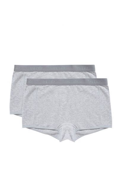 Ten Cate Meisjes Shorts 2Pack Cotton Stretch Light Grey Melee