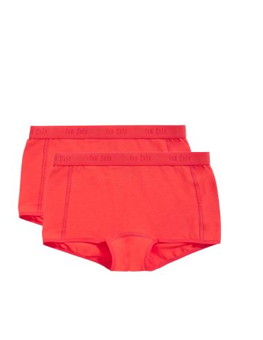 Ten Cate Meisjes Shorts 2Pack Cotton Stretch Red