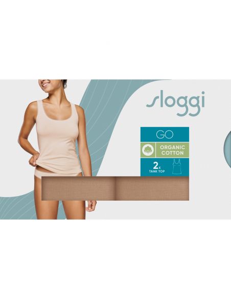 Sloggi Dames GO Tanktop C2P Cognac 2pack