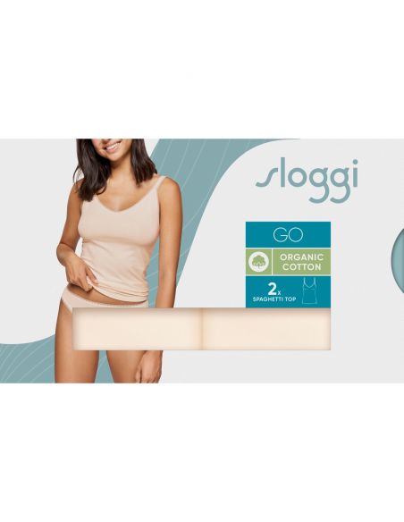 Sloggi Dames GO Spaghetti Top 01 C2P Vanille 2pack