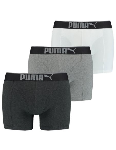 Puma Boxershort Lifestyle 3Pack Grijs Wit Zwart