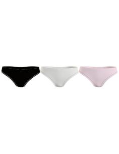 Tommy Hilfiger Women 3Pack Strings Black Ivory Pale Pink 2